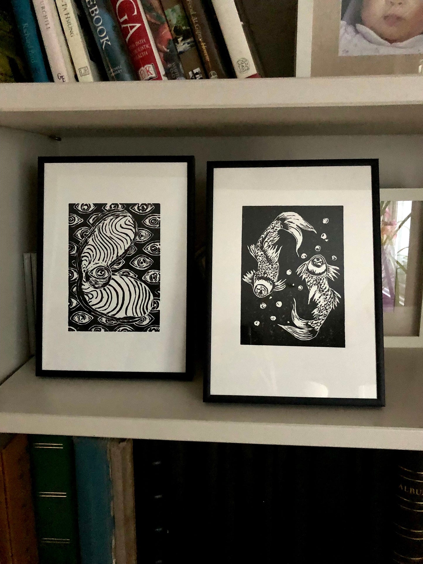 Pisces Lino Cut Print